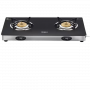 IMPEX ASPIRA 2B Glasstop Stainless Steel Manual Gas Stove | 2 Burner | Black