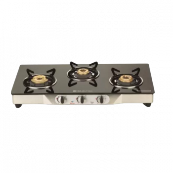 BAJAJ Majesty CGX3 Eco Glass | Stainless Steel Manual Gas Stove | 3 Burners