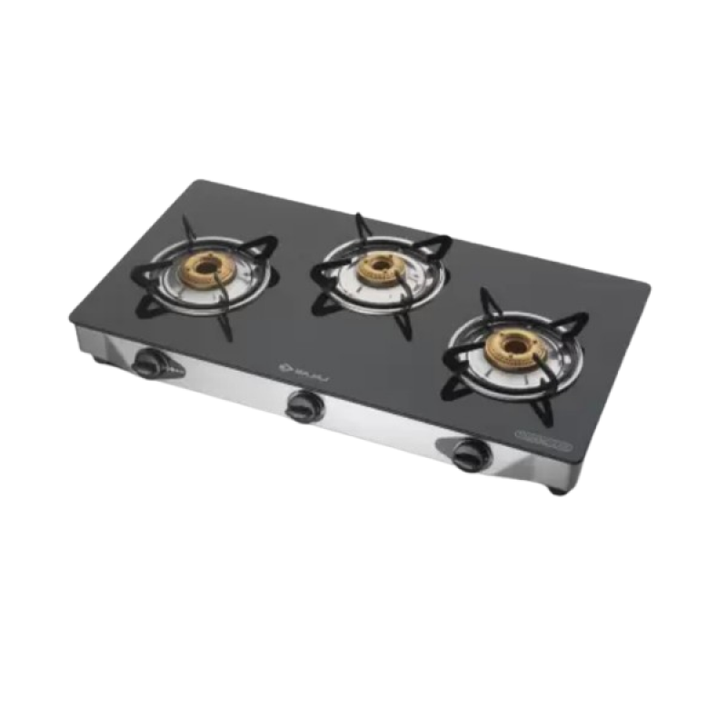BAJAJ Majesty CGX3 Eco Glass | Stainless Steel Manual Gas Stove | 3 Burners BAJAJ Majesty CGX3 Eco Glass | Stainless Steel Manual Gas Stove | 3 Burners