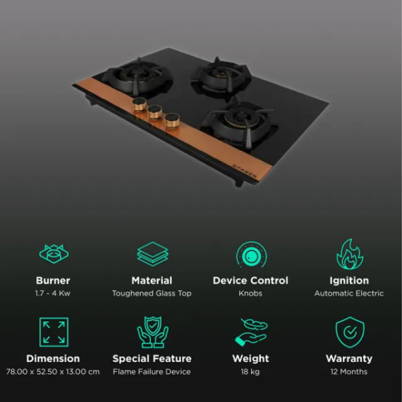 Faber Utopia Pro Toughened Glass Top Automatic Electric Hob | 3 Burner | Black | HT 783 BR CI Faber Utopia Pro Toughened Glass Top Automatic Electric Hob | 3 Burner | Black | HT 783 BR CI