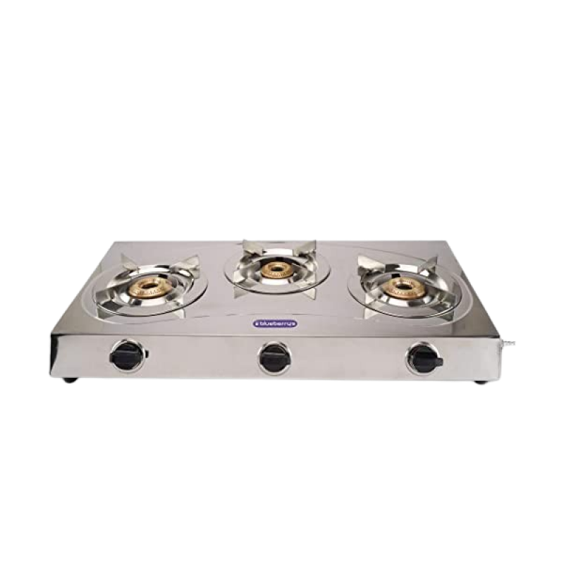 Blueberry's Blaze Full Stainless Steel Gas Stove | 3 Burner Blueberry's Blaze Full Stainless Steel Gas Stove | 3 Burner