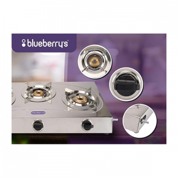 Blueberry's Blaze Full Stainless Steel Gas Stove | 3 Burner Blueberry's Blaze Full Stainless Steel Gas Stove | 3 Burner