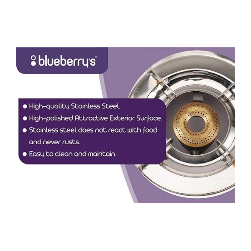 Blueberry's Blaze Full Stainless Steel Gas Stove | 3 Burner Blueberry's Blaze Full Stainless Steel Gas Stove | 3 Burner