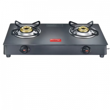Prestige Magic Plus Glass Manual Gas Stove | 2 Burners | Black | GTMP 02
