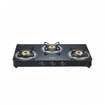 Prestige Royale Plus Toughened Black Glass Top Gas Stove | 3 Burners | 40513