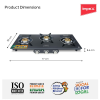 Impex AIRA Frameless Glass top Gas Stove | Black | 3 Burner Impex AIRA Frameless Glass top Gas Stove | Black | 3 Burner