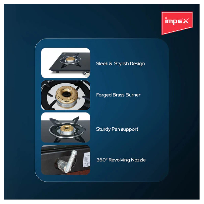 Impex AIRA Frameless Glass top Gas Stove | Black | 3 Burner Impex AIRA Frameless Glass top Gas Stove | Black | 3 Burner