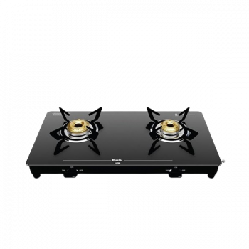 Preethi Luxe Glass Top Gas Stove | With Driptray Less Infinity Design | Black