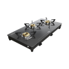 Preethi Luxe Glass Top Gas Stove | 3 Burner | With Driptray Less Infinity Design | Black Preethi Luxe Glass Top Gas Stove | 3 Burner | With Driptray Less Infinity Design | Black