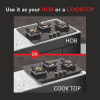 Vidiem Vogue Gas Cooktop | 3 Burner | Black