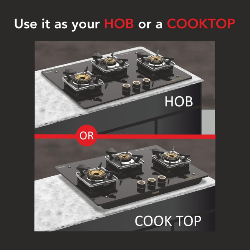 Vidiem Vogue Gas Cooktop | 3 Burner | Black Vidiem Vogue Gas Cooktop | 3 Burner | Black