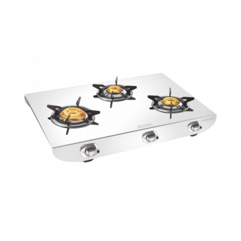 Vidiem Tusker Gas Stove | 3 Burner | Stainless Steel Manual | Silver