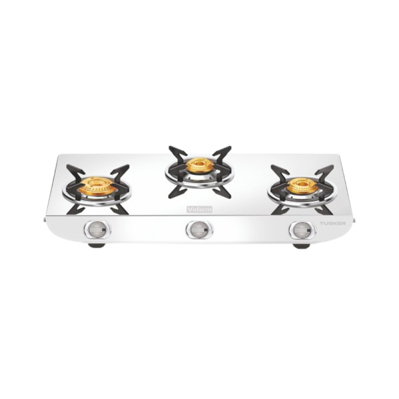Vidiem Tusker Gas Stove | 3 Burner | Stainless Steel Manual | Silver Vidiem Tusker Gas Stove | 3 Burner | Stainless Steel Manual | Silver