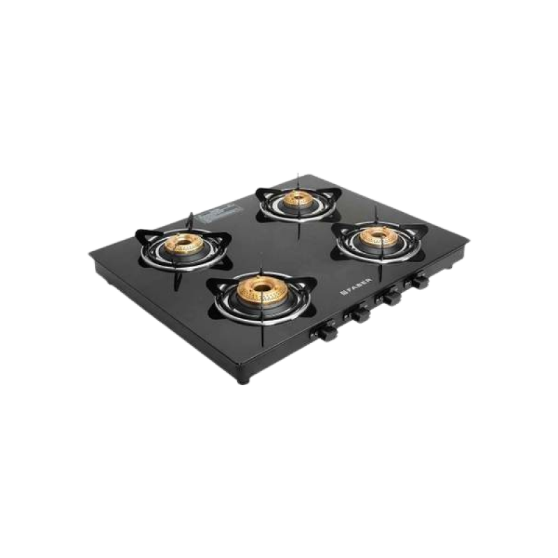 Faber Cooktop Spark 4BB BK Brass Manual Hob | 4 Burners | Black Faber Cooktop Spark 4BB BK Brass Manual Hob | 4 Burners | Black