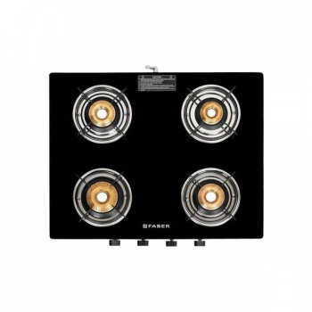 Faber Cooktop Spark 4BB BK Brass Manual Hob | 4 Burners | Black