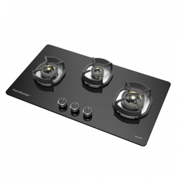 Pureflames Sera 90 Hob | Concealed SS Dip Tray | Black