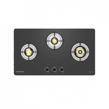 Pureflames Ray 70 Gas Hob | 3 Burners | Black
