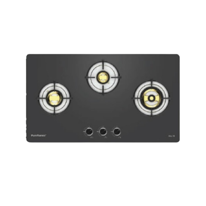 Pureflames Ray 70 Gas Hob | 3 Burners | Black