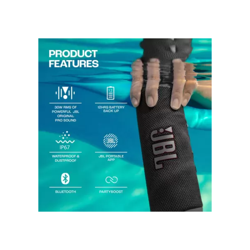 JBL Flip 6 Portable Bluetooth Speaker | 30 W | Black JBL Flip 6 Portable Bluetooth Speaker | 30 W | Black