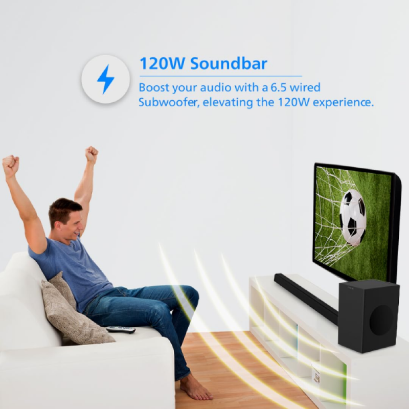 Philips Bluetooth Soundbar | 120 W | 2.1 Channel | Black | TAB4218/94 Philips Bluetooth Soundbar | 120 W | 2.1 Channel | Black | TAB4218/94