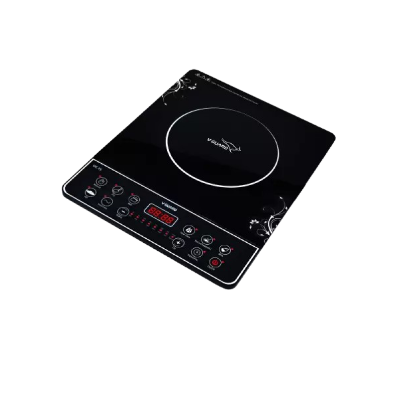 V-Guard VIC 25 Induction Cooktop | 2000 W | Electric Induction Stove with Preset Indian Menu | Temperature Control | Push button | Auto cutoff | Polished Glass V-Guard VIC 25 Induction Cooktop | 2000 W | Electric Induction Stove with Preset Indian Menu | Temperature Control | Push button | Auto cutoff | Polished Glass