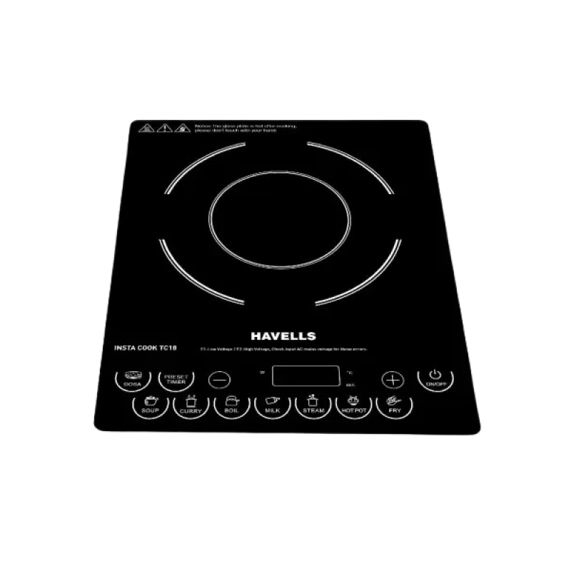 HAVELLS Insta Cook TC 18 Induction Cooktop | 1800 Watt | Touch Panel | Black HAVELLS Insta Cook TC 18 Induction Cooktop | 1800 Watt | Touch Panel | Black