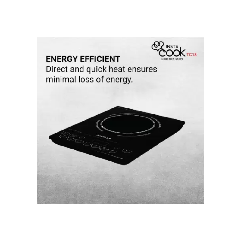 HAVELLS Insta Cook TC 18 Induction Cooktop | 1800 Watt | Touch Panel | Black HAVELLS Insta Cook TC 18 Induction Cooktop | 1800 Watt | Touch Panel | Black