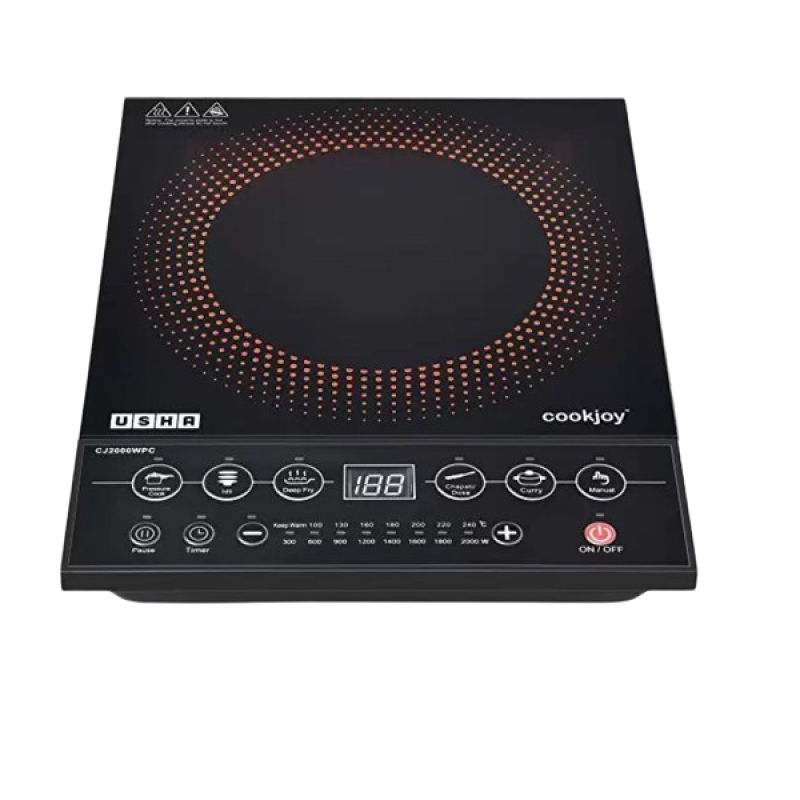 USHA Induction Cooktop | Black | CJ2000WPC USHA Induction Cooktop | Black | CJ2000WPC