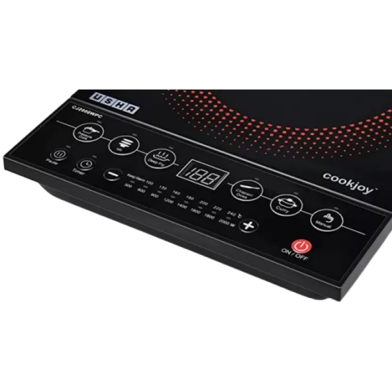 USHA Induction Cooktop | Black | CJ2000WPC USHA Induction Cooktop | Black | CJ2000WPC