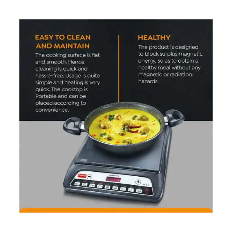 Prestige PIC 20.0 Induction Cooktop with Push Buttons | 1600 W | Black Prestige PIC 20.0 Induction Cooktop with Push Buttons | 1600 W | Black