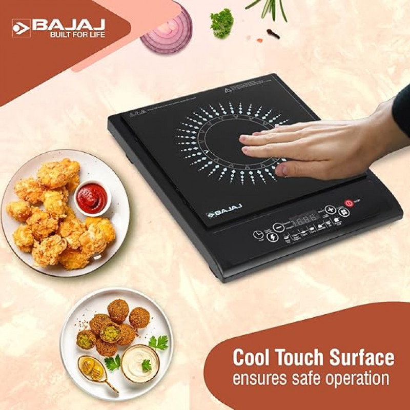Bajaj Splendid 120TS Induction Cooktop With Tact Switch Stove | 1200 Watts | Digital Led Display | Black & White Bajaj Splendid 120TS Induction Cooktop With Tact Switch Stove | 1200 Watts | Digital Led Display | Black & White