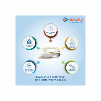 BAJAJ Majesty Dry Iron | 1000 W | ivory BAJAJ Majesty Dry Iron | 1000 W | ivory