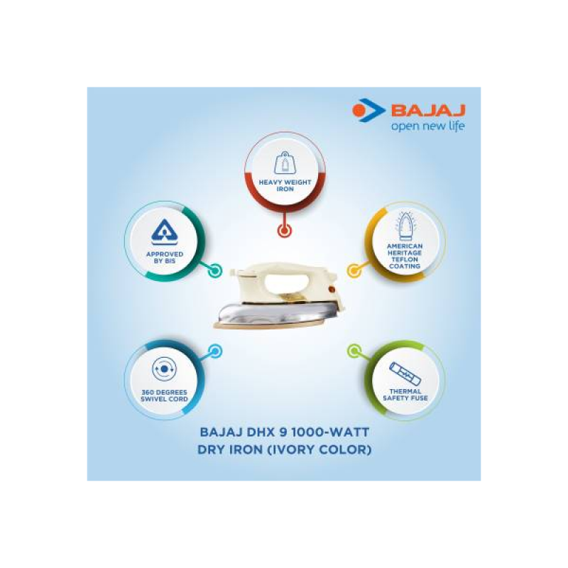BAJAJ Majesty Dry Iron | 1000 W | ivory BAJAJ Majesty Dry Iron | 1000 W | ivory