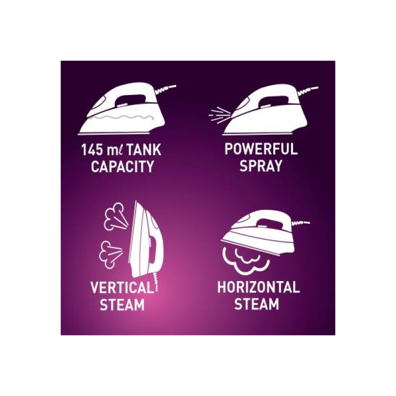 Havells Flare Steam Iron | 1250-Watt | Purple Havells Flare Steam Iron | 1250-Watt | Purple