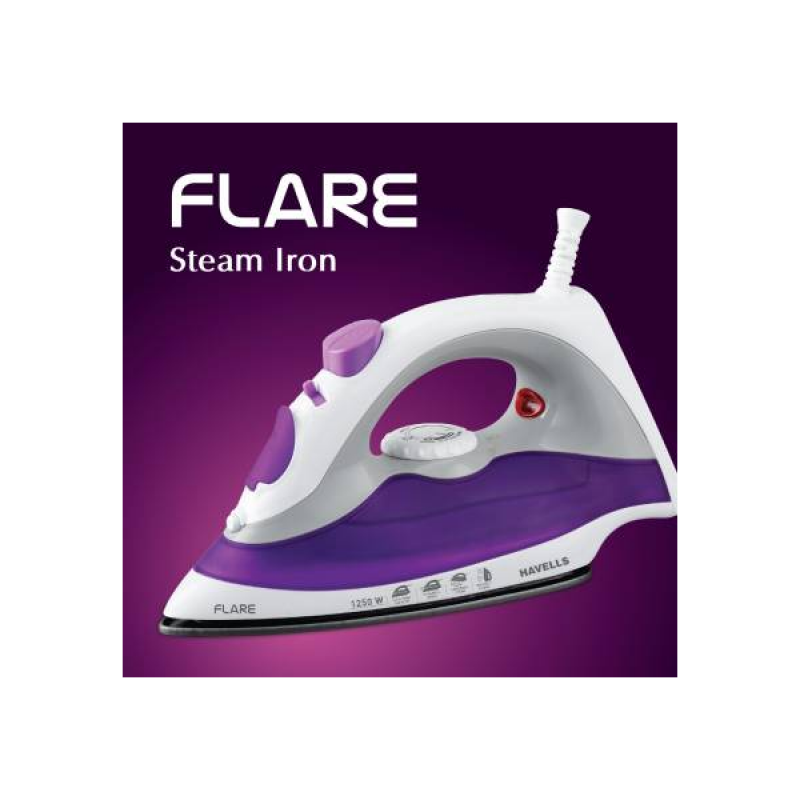 Havells Flare Steam Iron | 1250-Watt | Purple Havells Flare Steam Iron | 1250-Watt | Purple