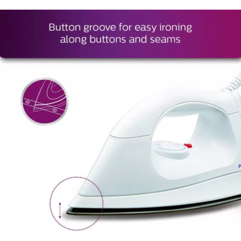 PHILIPS Dry Iron | 1000 W | White | HI114 PHILIPS Dry Iron | 1000 W | White | HI114