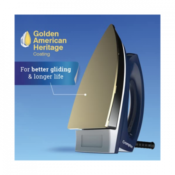 Crompton Rhino Plus weight Dry Iron| 1250 Watt | Golden American Heritage Coating | Blue Crompton Rhino Plus weight Dry Iron| 1250 Watt | Golden American Heritage Coating | Blue