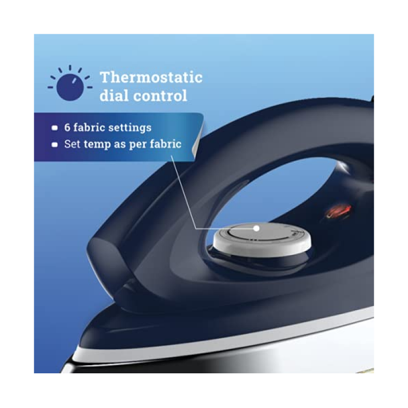 Crompton Rhino Plus weight Dry Iron| 1250 Watt | Golden American Heritage Coating | Blue Crompton Rhino Plus weight Dry Iron| 1250 Watt | Golden American Heritage Coating | Blue