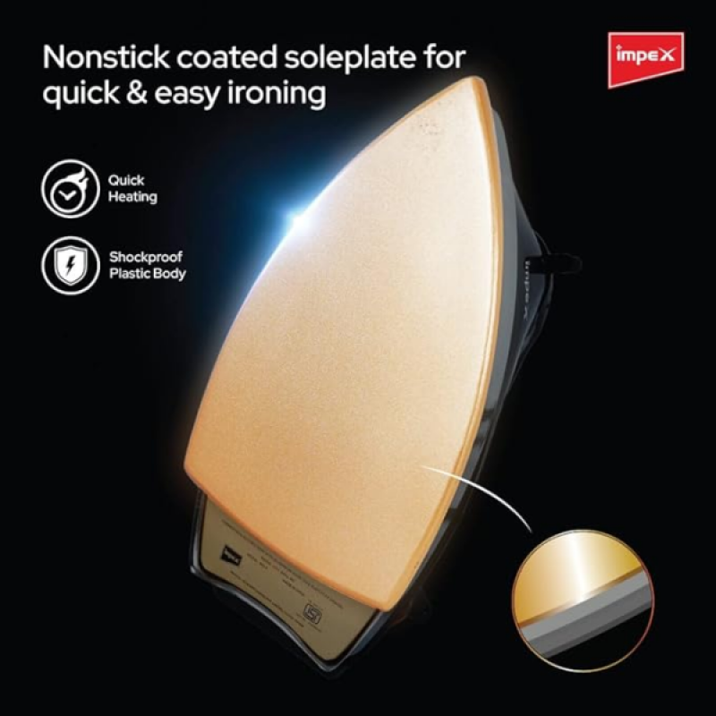 Impex Big B Heavy weight Electric Iron | Nonstick coated soleplate | Shockproof Iron Box Impex Big B Heavy weight Electric Iron | Nonstick coated soleplate | Shockproof Iron Box