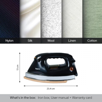 Impex Big B Heavy weight Electric Iron | Nonstick coated soleplate | Shockproof Iron Box