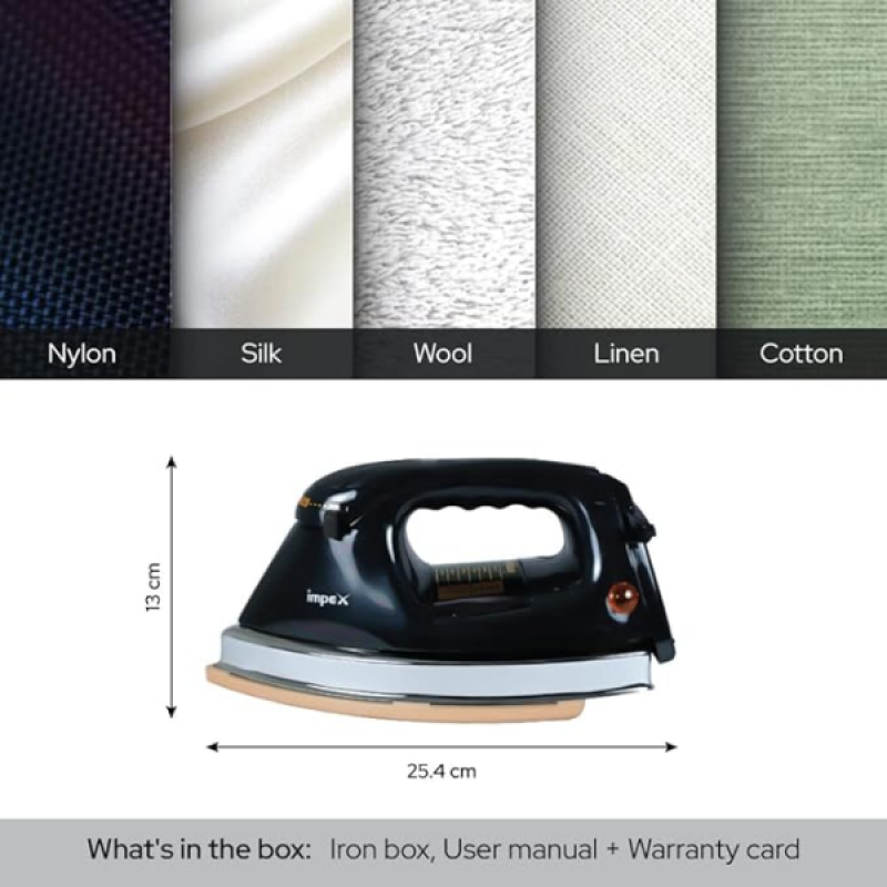 Impex Big B Heavy weight Electric Iron | Nonstick coated soleplate | Shockproof Iron Box Impex Big B Heavy weight Electric Iron | Nonstick coated soleplate | Shockproof Iron Box