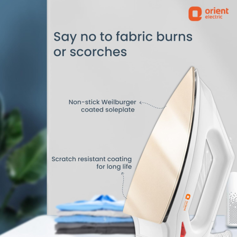 Orient Electric FabriSmooth Dry Iron | 1000 W | White Orient Electric FabriSmooth Dry Iron | 1000 W | White