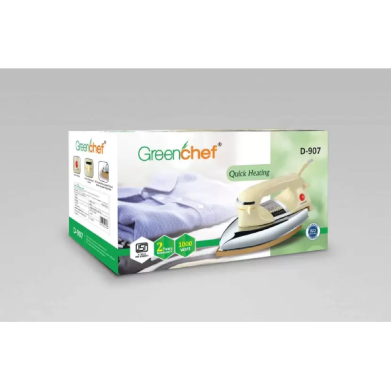 Greenchef Quick Heating Dry Iron | 1000 W | D - 907 Greenchef Quick Heating Dry Iron | 1000 W | D - 907