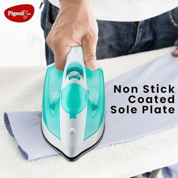 Pigeon Aluminum By Stovekraft Steam Iron Velvet |1600 Watts | Spray | Green Pigeon Aluminum By Stovekraft Steam Iron Velvet |1600 Watts | Spray | Green