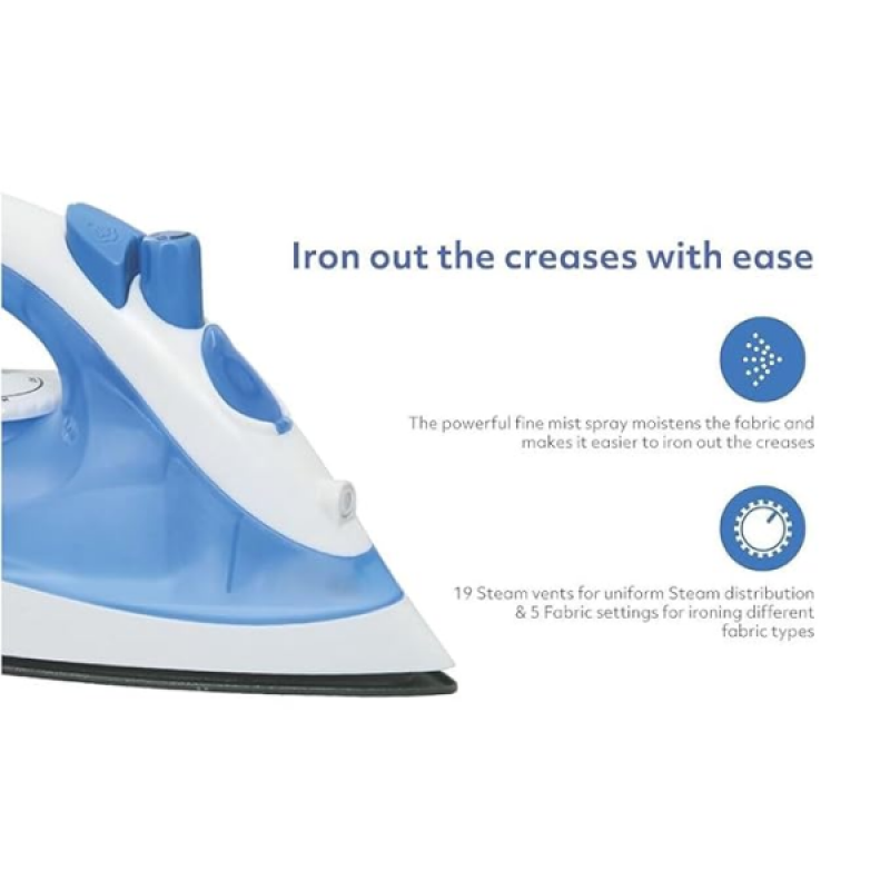 USHA Steam Iron | 1300 W | White and Blue | SI 3713 USHA Steam Iron | 1300 W | White and Blue | SI 3713