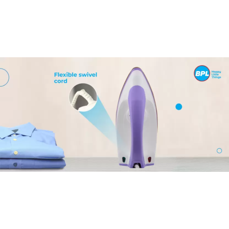 BPL Dry Iron | 1000 W | Purple & White | BDIS0041 BPL Dry Iron | 1000 W | Purple & White | BDIS0041
