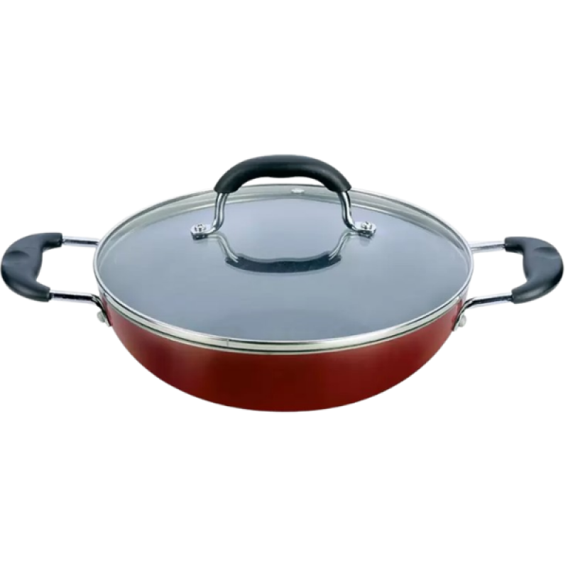 Nolta Popular Series Kadai With Glass Lid (26 CM) … Kadhai 26 cm diameter 1 L capacity | Aluminium, Non-stick Nolta Popular Series Kadai With Glass Lid (26 CM) … Kadhai 26 cm diameter 1 L capacity | Aluminium, Non-stick