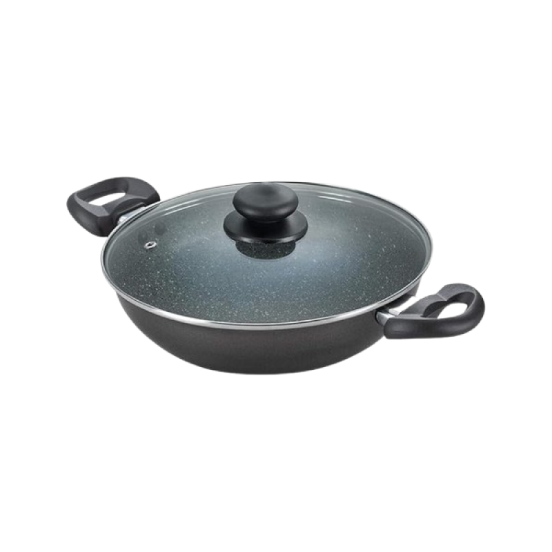 Prestige Omega Deluxe Non-Stick Kadhai | 2.4 litres | Black | Induction Base | Non-Stick Granite Finish | Scratch Resistant | Dishwasher Safe | Metal Spoon Friendly Prestige Omega Deluxe Non-Stick Kadhai | 2.4 litres | Black | Induction Base | Non-Stick Granite Finish | Scratch Resistant | Dishwasher Safe | Metal Spoon Friendly