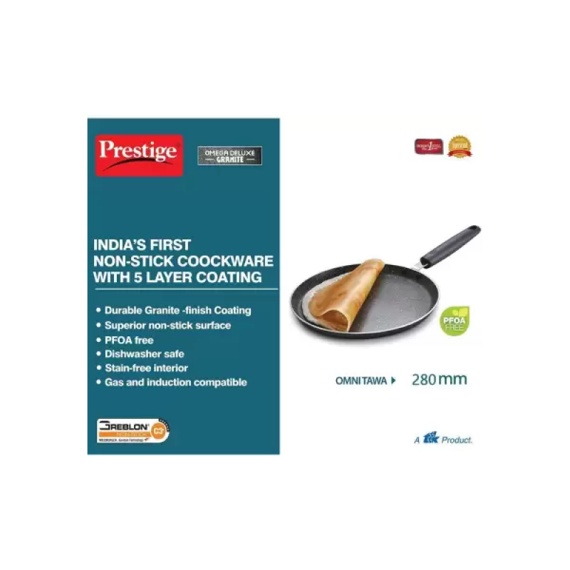 PRESTIGE | GRANITE OMNI | 280MM | 36302 TAWA PAN PRESTIGE | GRANITE OMNI | 280MM | 36302 TAWA PAN
