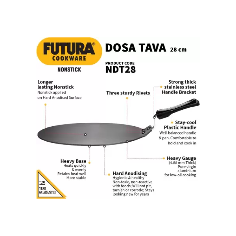 Hawkins NDT28 Non Stick Dosa Tawa | 28 cm Hawkins NDT28 Non Stick Dosa Tawa | 28 cm